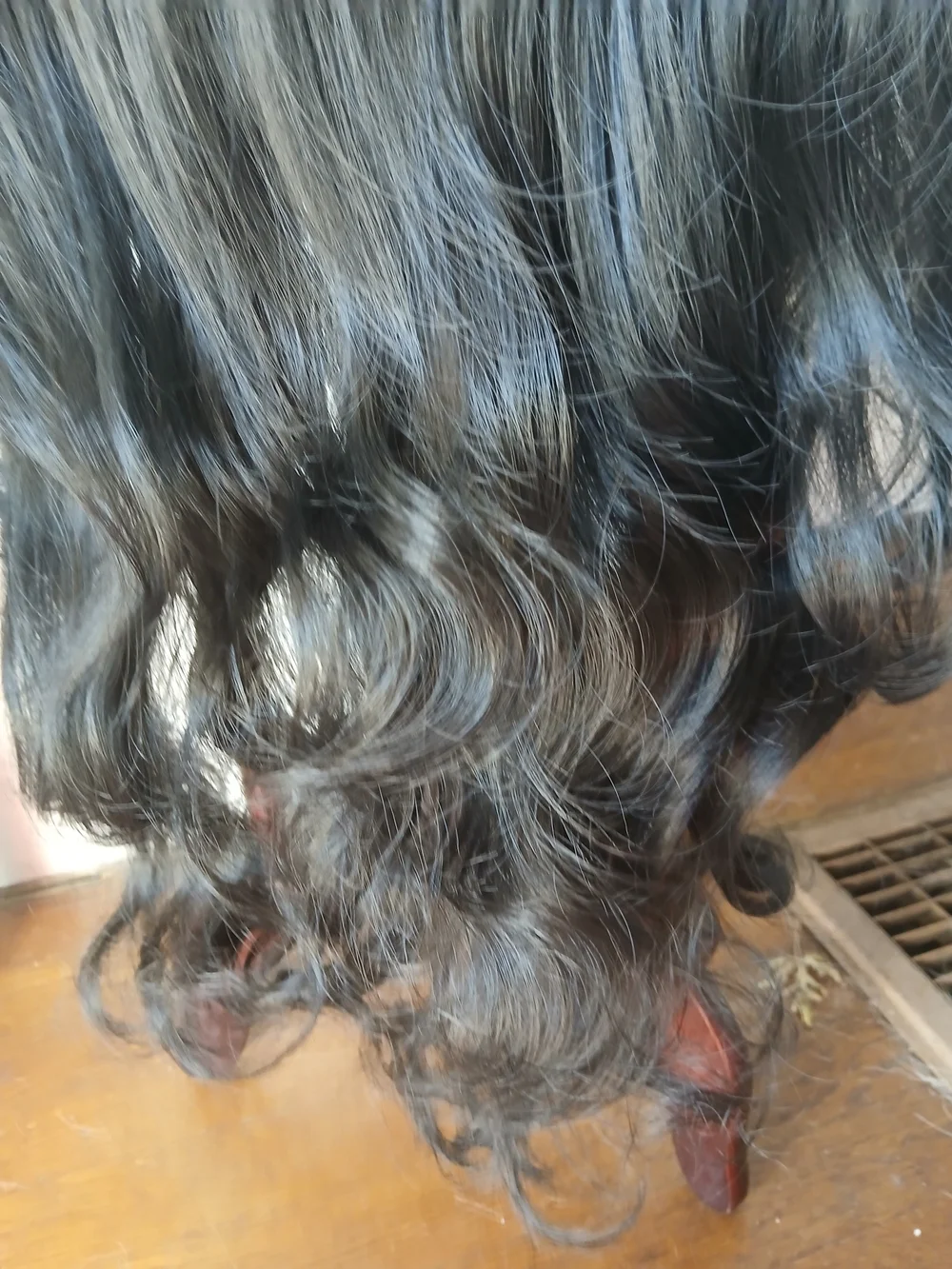 Long Jet Black Wavy Women’s Hairpiece - Natural Black